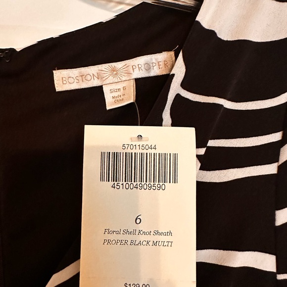 Boston Proper floral shell knot sheath dress black - Picture 3 of 3